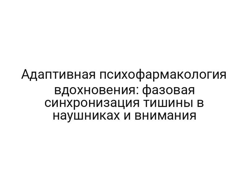Адаптивная психофармакология вдохновения: фазовая синхронизация тишины в наушниках и внимания
